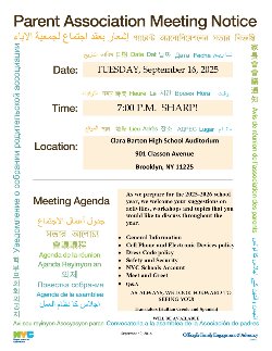 CBHS PTA Meeting Agenda - September 2025